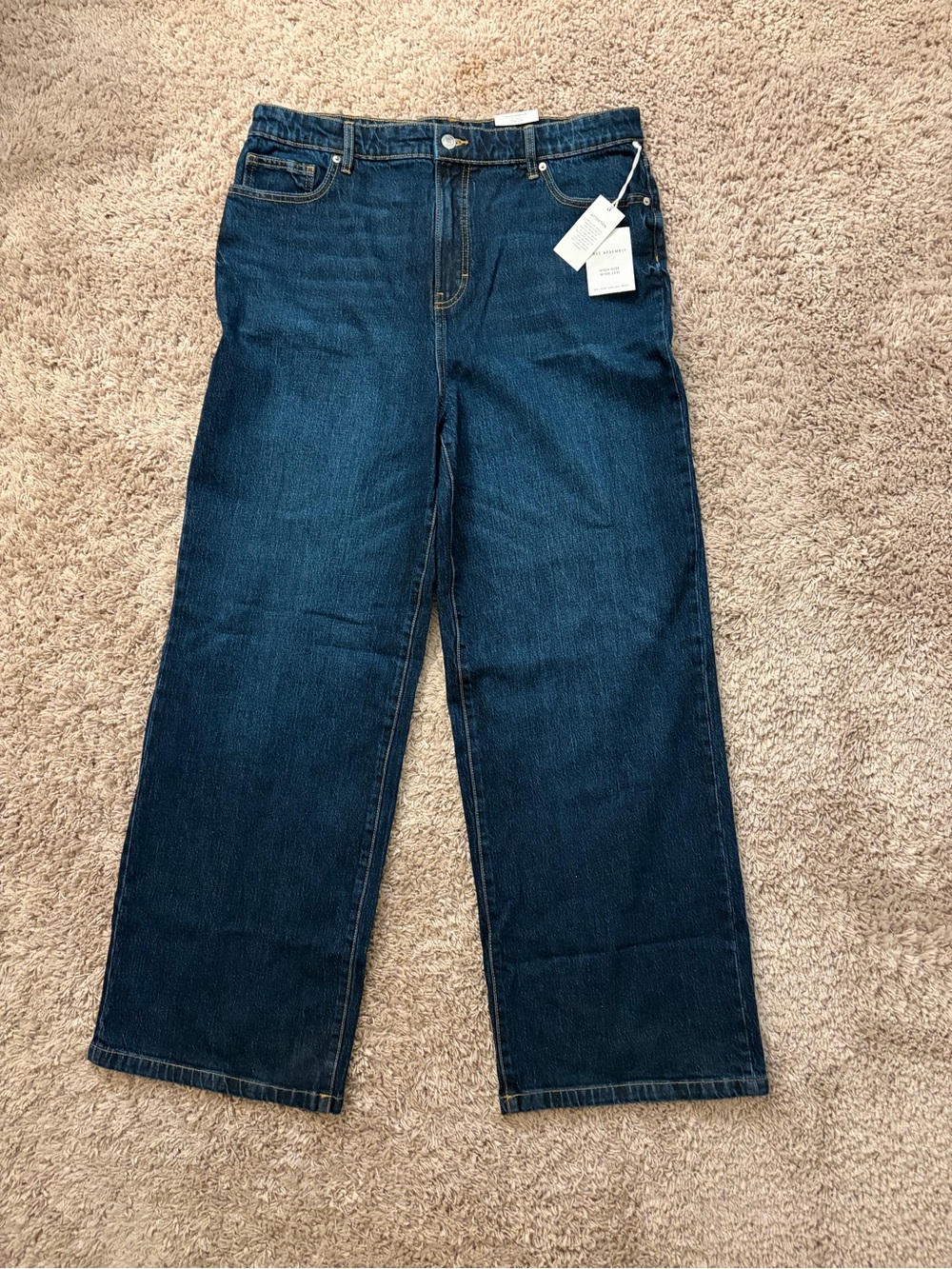 Wide Leg Dark Blue Women's Jeans - Classic Flare